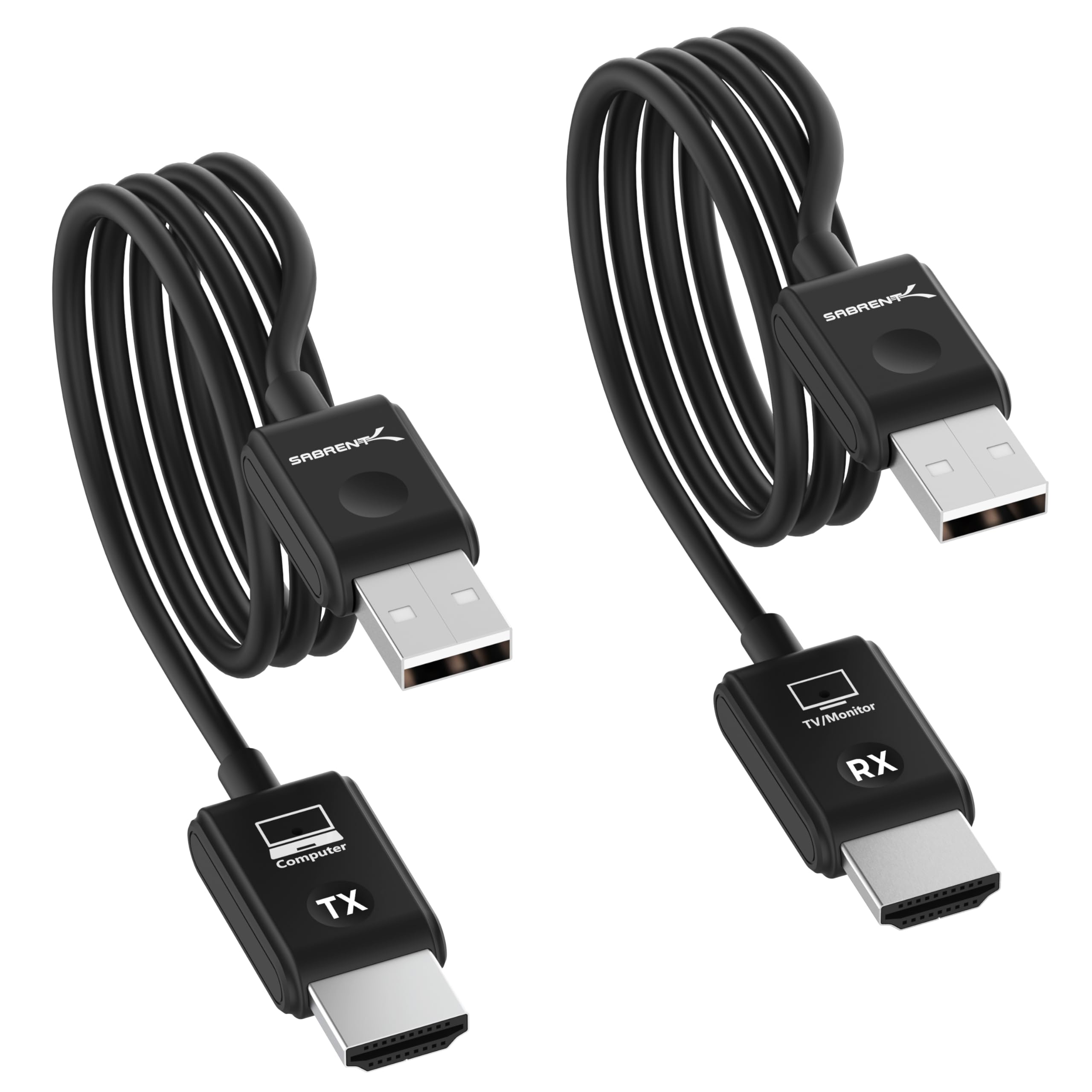 SABRENT Wireless HDMI Transmitter and Receiver 100FT/30M Seamless FHD Quality (1080p@60Hz) Plug and Play, Stream Video from PCs, Laptops to TVs, Projectors and More (DA-H1R1)