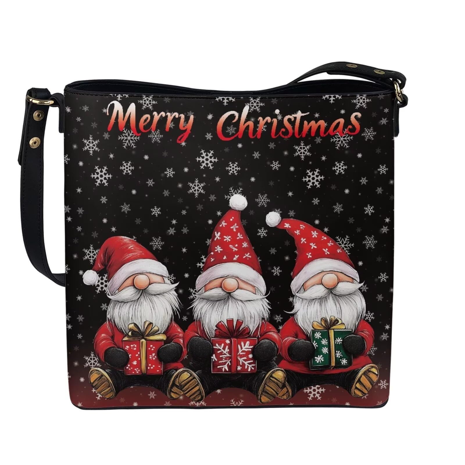 HUGS IDEA Boho Bags for Women Leather Handbag Shoulder Bucket Crossbody Purse