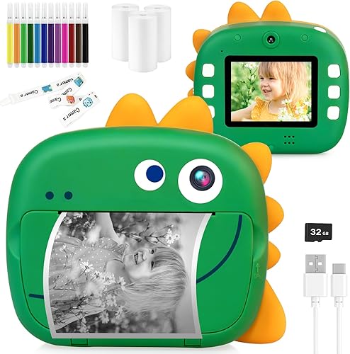 Cámara de impresión instantánea para niños, cámara de video HD con impresión instantánea, conexión WiFi con impresión de álbum móvil, juego de