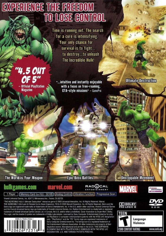 The Incredible Hulk: Ultimate Destruction - PlayStation 2 (Renewed