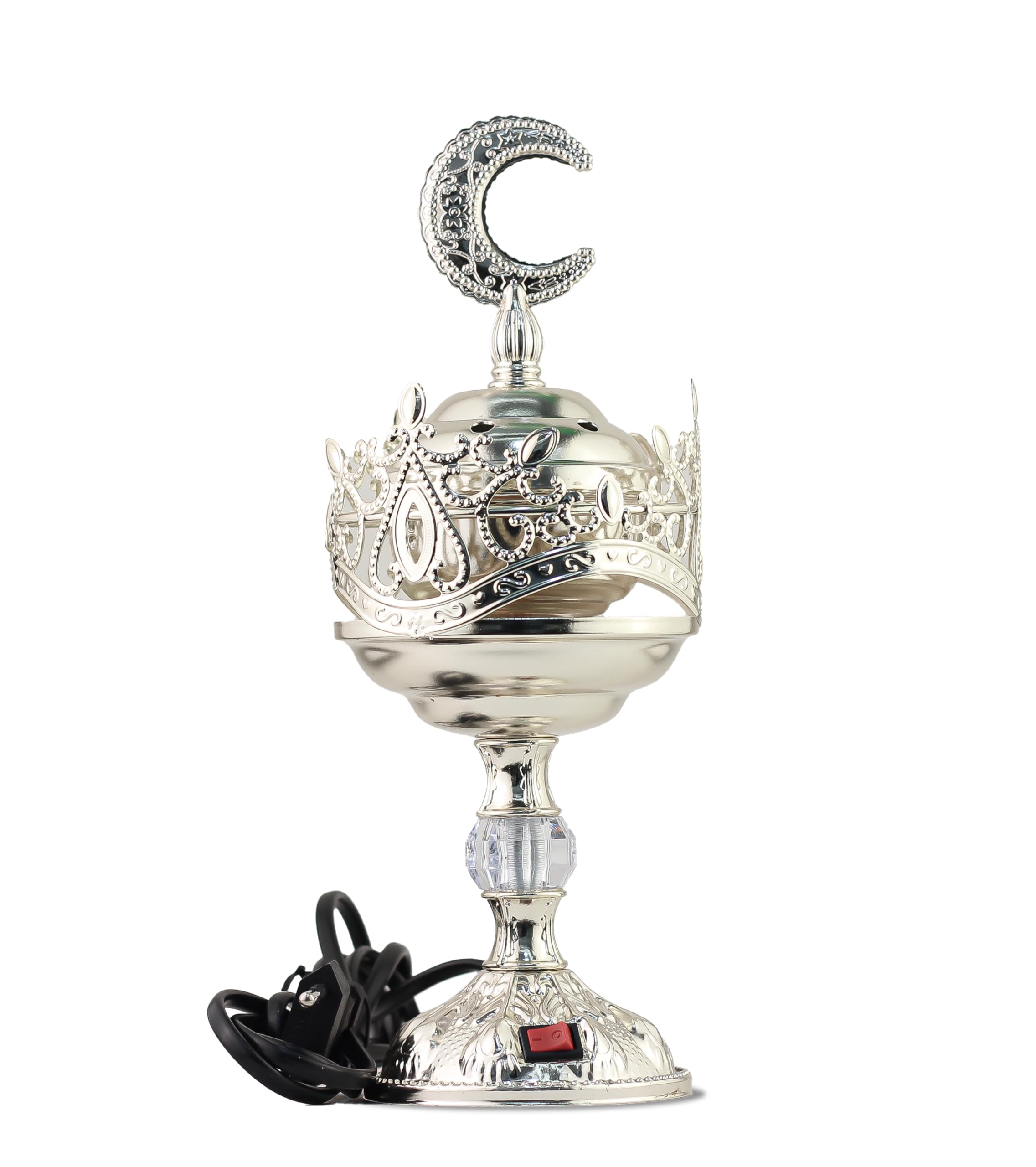 Arabian Electric Incense Burner Metal Vintage Arabic Burner - Middle Eastern Incense Holder, Electric Bakhoor Burner Suitable for Arabian Oud, Home & Hotel Decor (Style 6)