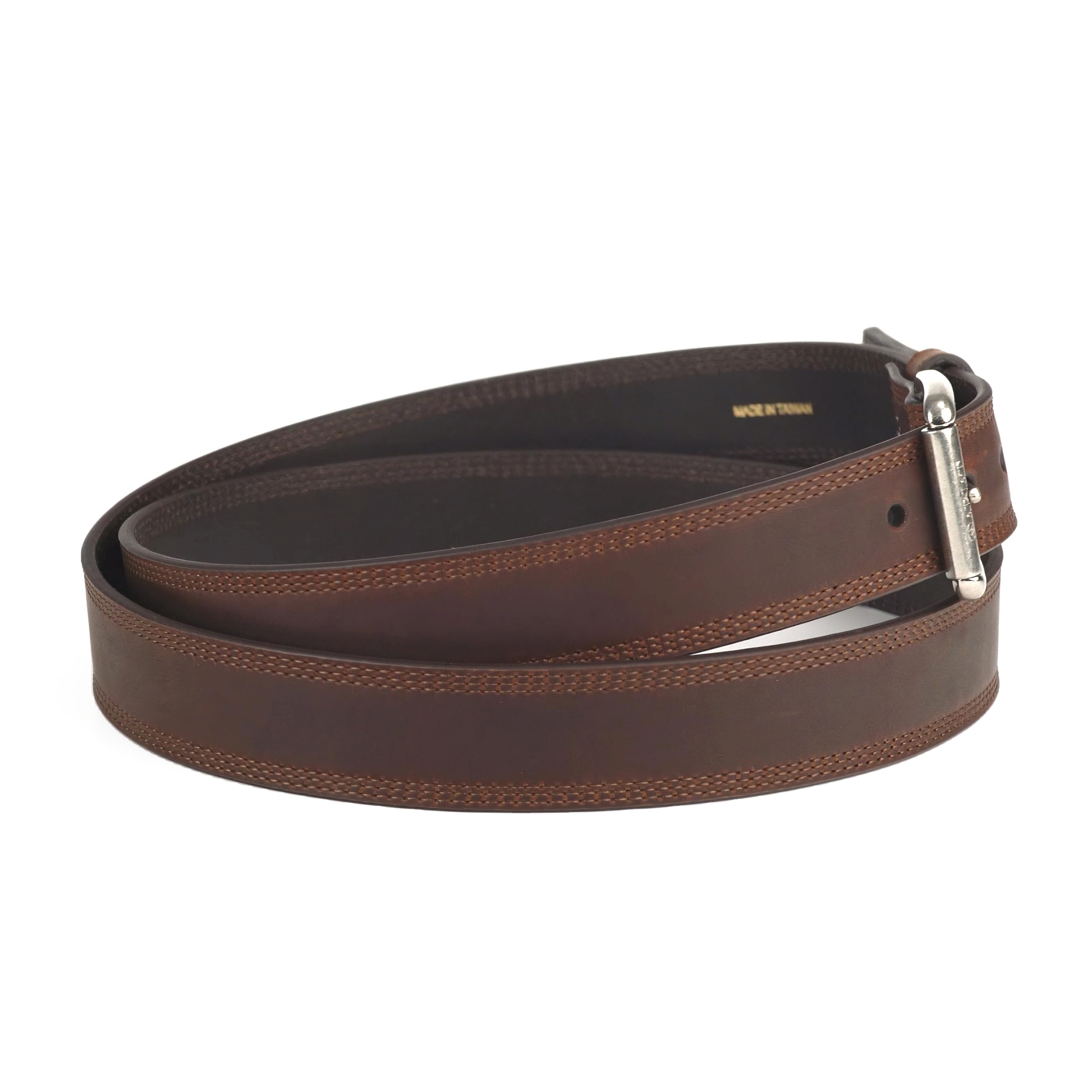ARIAT Men's Triple Row Stitch Leather Belt, Dark Copper, 54