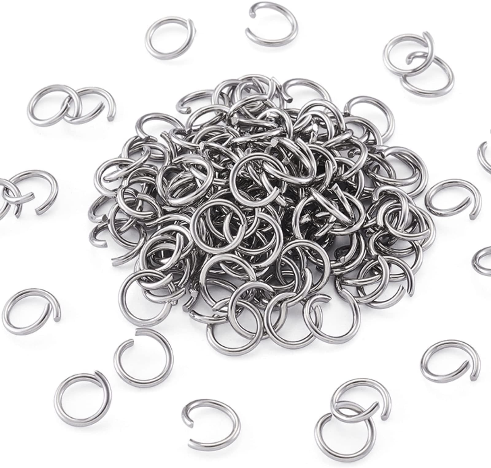 Amazon.com: SUNNYCLUE 1 Box 1000Pcs 5mm Silver Jump Ring Stainless ...
