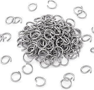 KISSITTY 1000Pcs 9mm Stainless Steel Open Jump Rings 1.2mm Thickness Round Ring Connectors Chainmail