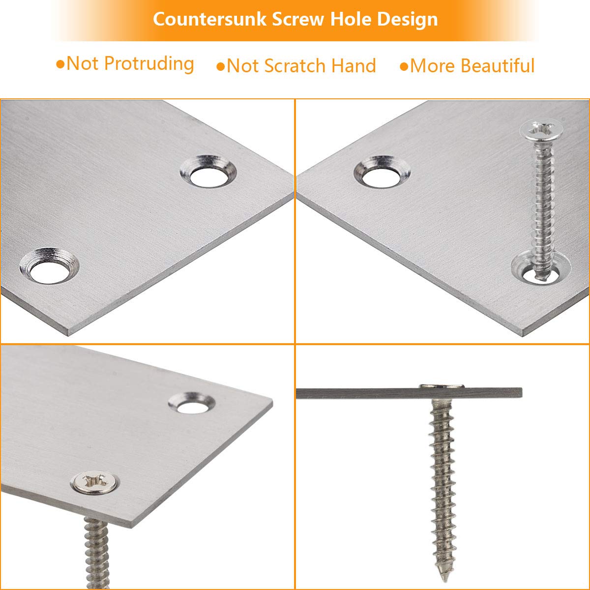 ASelected 22 staffe angolari in metallo in acciaio inossidabile, 5,1 x 5,1 x 5,1 cm, resistenti staffe angolari per legno, 50 mm, staffe angolari larghe a 90 gradi a forma di L, staffe ad angolo retto
