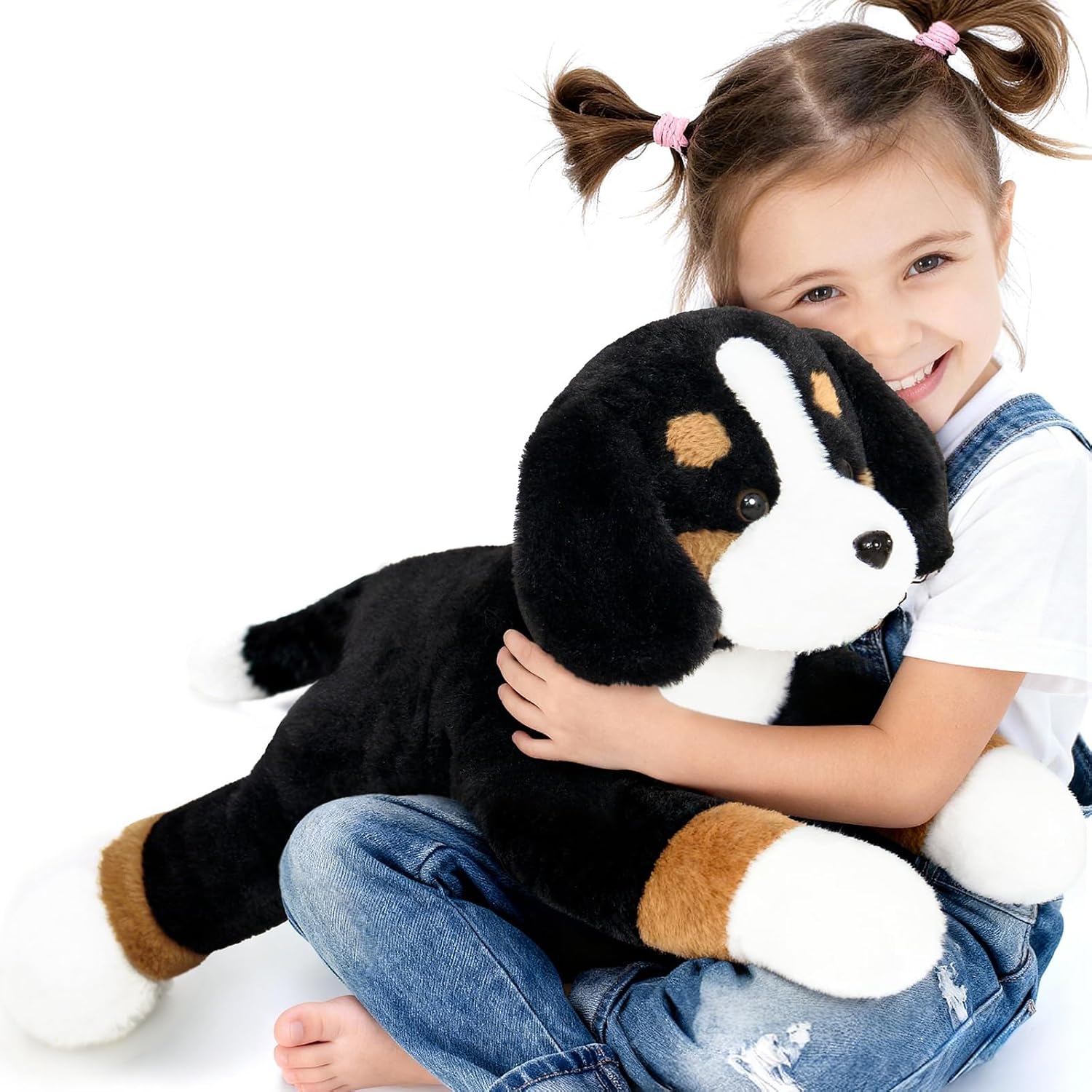 Tezituor 25 Inch Bernese Mountain Dog Stuffed Animal, Giant Bernese Mountain Dog Plush for Kids Women, Large Dog Cute Puppy Plushies Stuffy Gift for Christmas, Birthday, Party Decorations,Brown