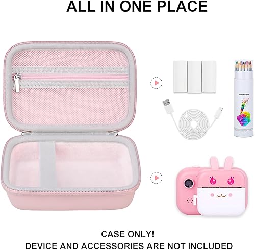 Miniatura 2 de Supmay Estuche de transporte para cámara instantánea MINIBEAR para niños, estuche de almacenamiento de viaje para cámara digital con bolsillo de