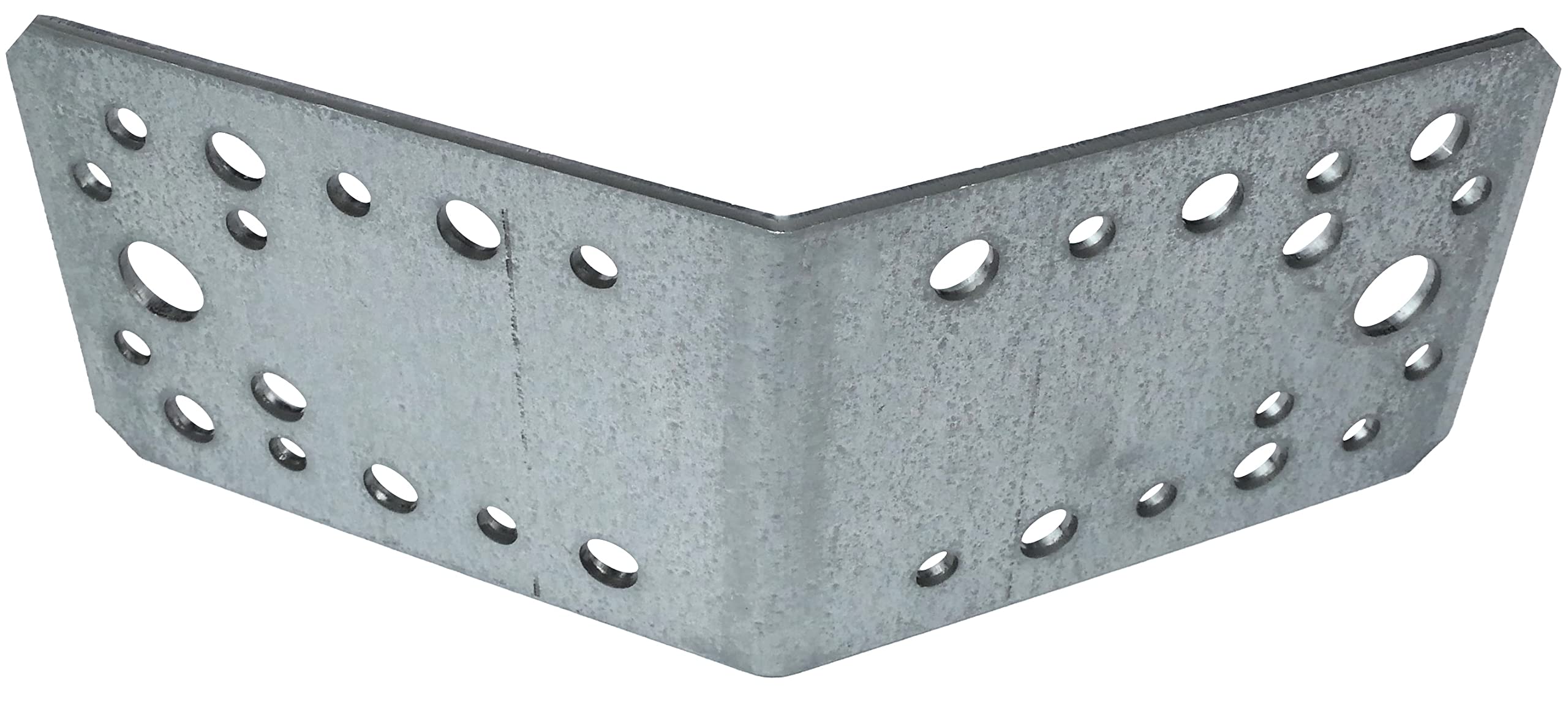 SQUADRETTA ANGOLARE DI GIUNZIONE CON RINFORZO CENTRALE 105x105x90x2,5MM - IN ACCIAIO ZINCATO