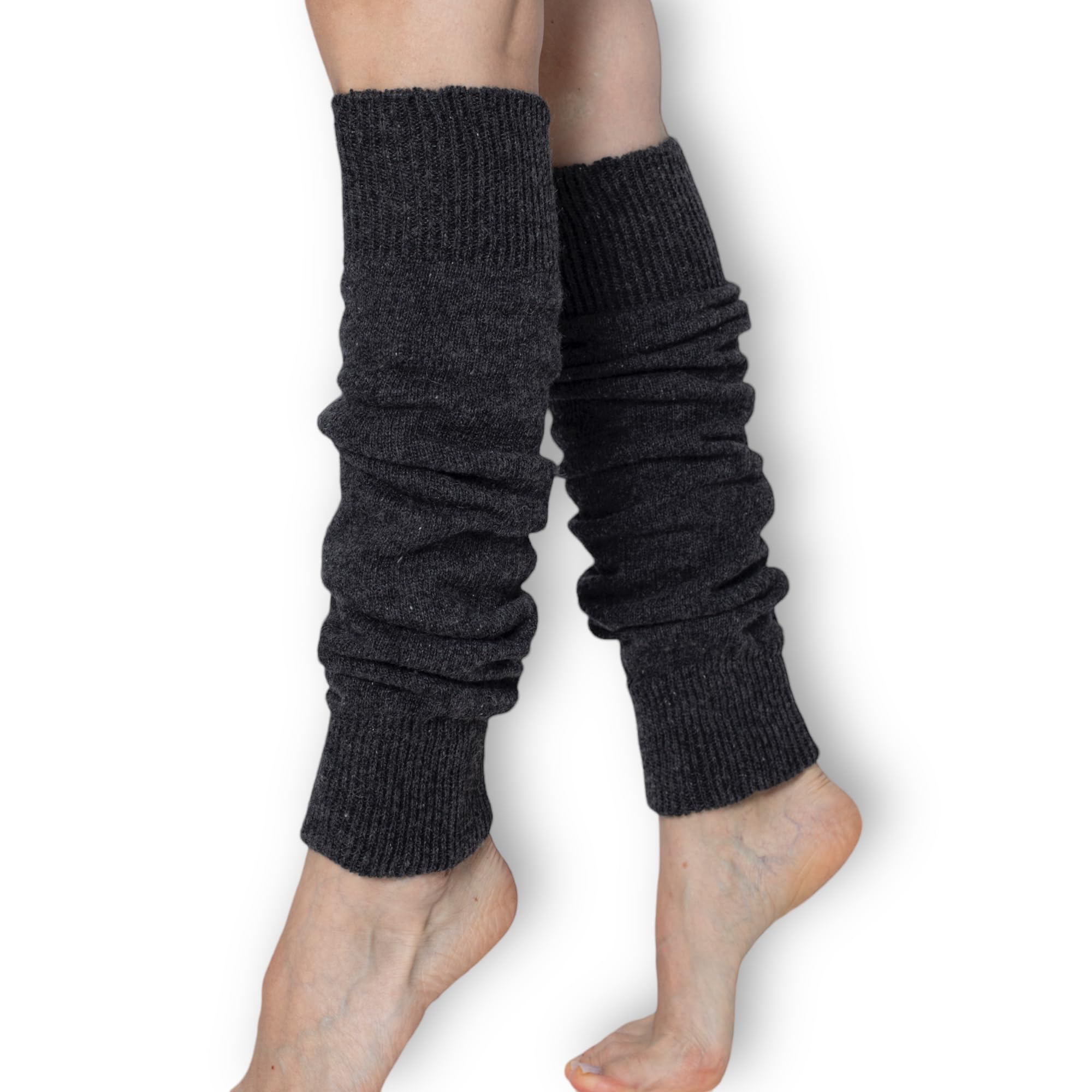 Lambswool Winter Leg Warmers For Women Natural Wool Footless Thick Over Knee Long Socks