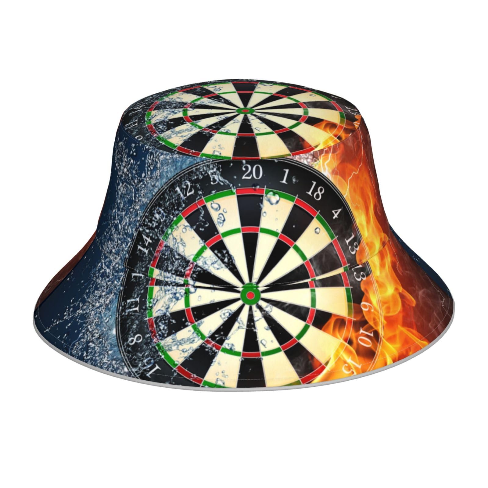 Bucket Hat, Night Reflective Bucket Hat Sun Cap Runner Cap Bucket Hat Fisherman Hats,Dart Board Target Ice Fire