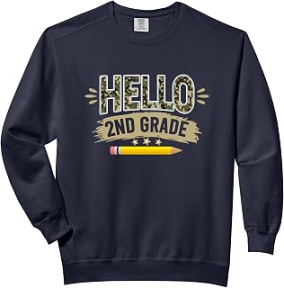 Hello 2nd Grade First Day of School Camouflage Student Camo Comfort Colors Adult Sweatshirt