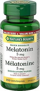 Nature's Bounty Melatonin 5 Mg Helps Reset Body's Sleep-wake Cycle, Value Sized 200 Tablets