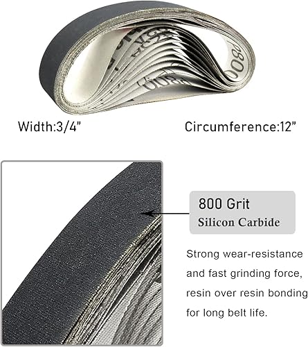 Miniatura 2 de 34" x 12" Cinturones de afilador de cuchillos y herramientas Ken Onion, cinturones de afilado de herramientas de 800 granos para afiladores Work