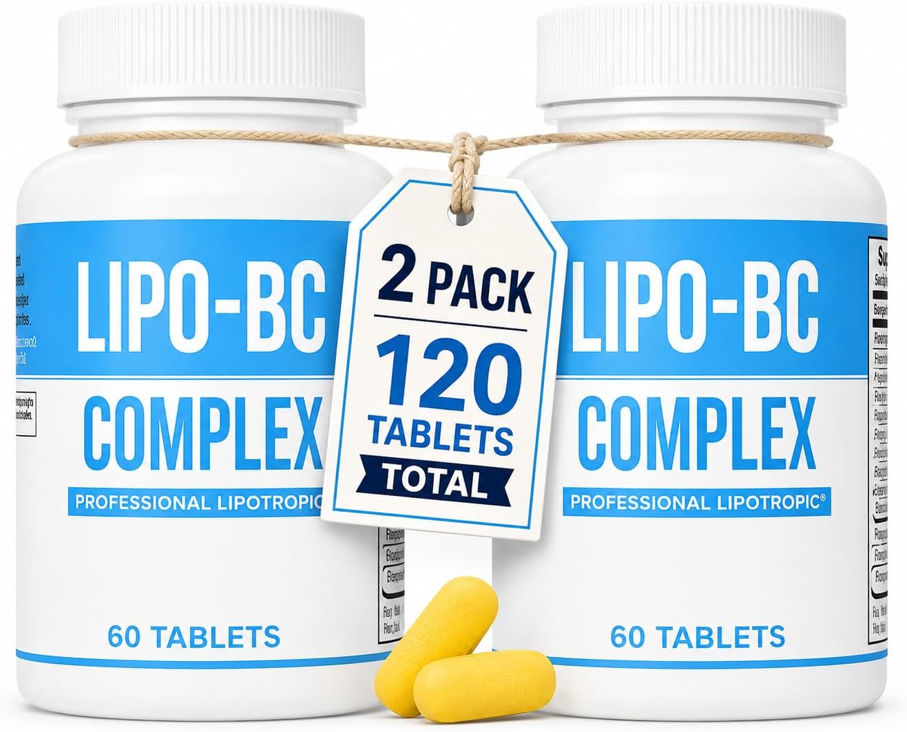 LIPO-BC Tablets, 2 Pack, 60 Tablets Each, 120 Tablets Total