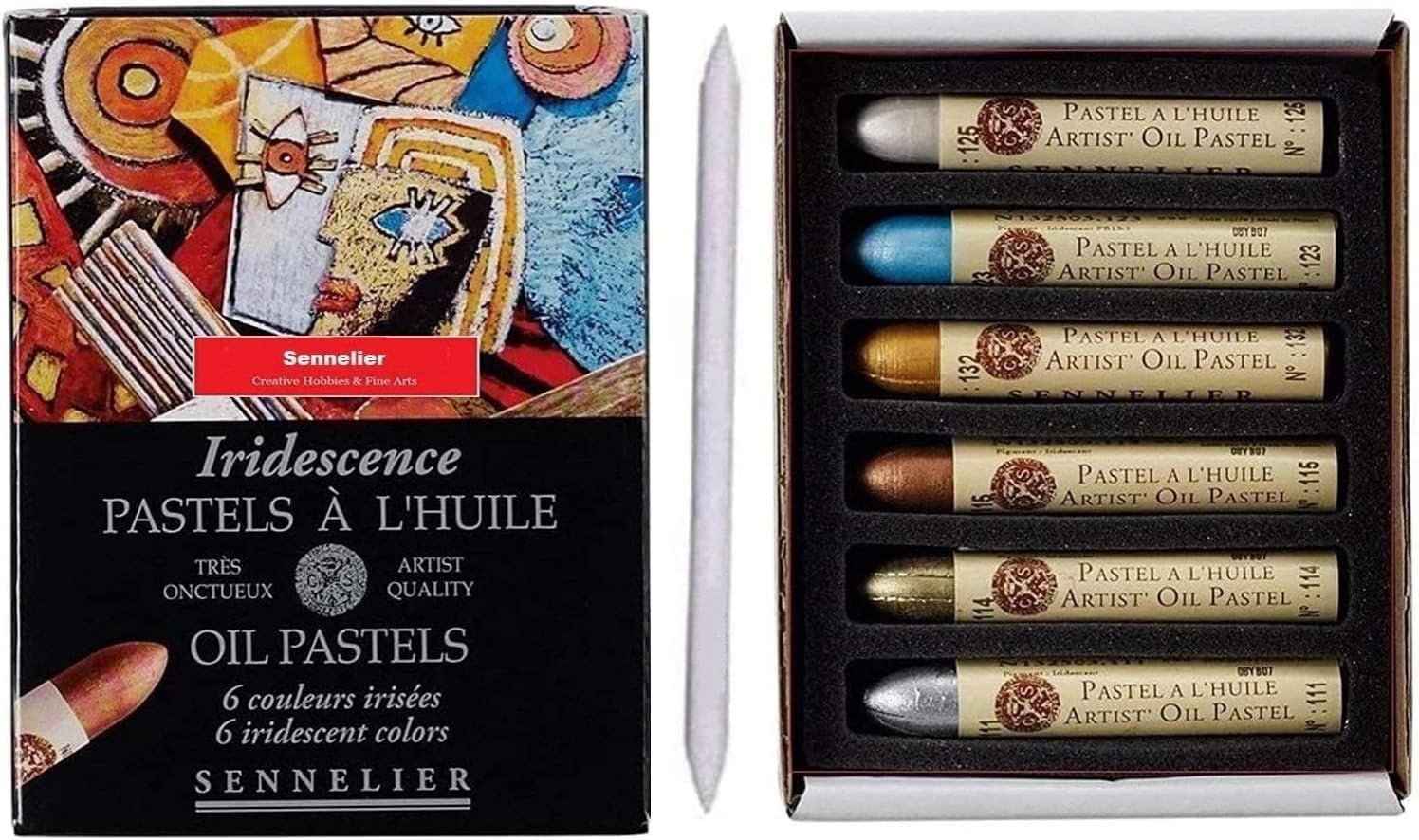 Sennelier Oil Pastels Iridescent 6 Assorted Colours,Classic Selection (France Import) Made in France
