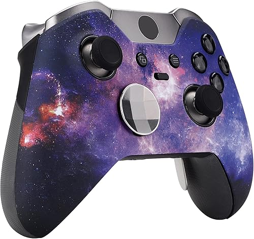 Miniatura 4 de eXtremeRate Nebula Galaxy Patterned Faceplate Cover, Soft Touch Front Housing Shell Case, Comfortable Soft Grip Replacement Kit for Xbox One Elite