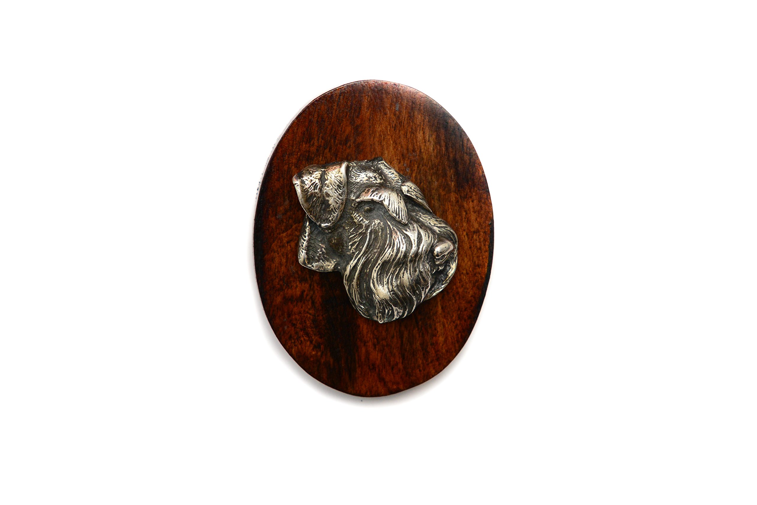 Art-Dog Dog Show Ring Clip Number Holder - Brooch with Clip Dog Show Exhibit Number Holder - Handmade Dog Show Accessory – Dog Tag Clip 7x5cm – Schnauzer uncropped — image 1