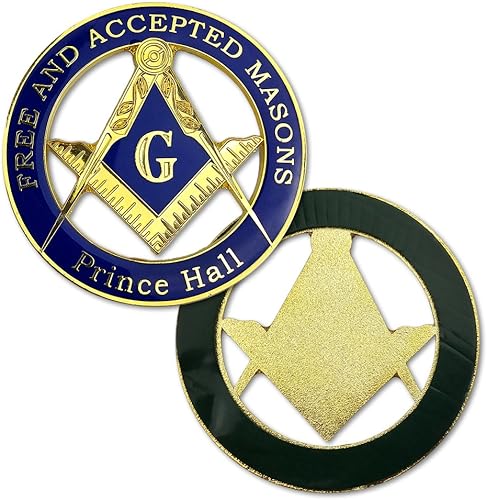 Miniatura 4 de Prince Hall Free Accepted Masons Blue & Gold - Emblema de coche masónico