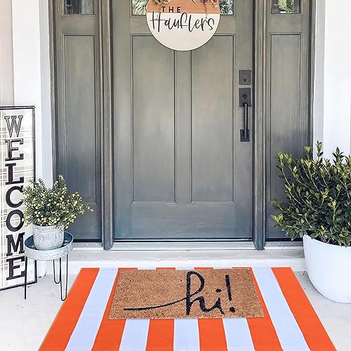 Vista 80 de Alfombra de exterior blanca y negra de 3 x 5 pies, alfombra de algodón tejida a mano, lavable a máquina, para interiores y exteriores, alfombra