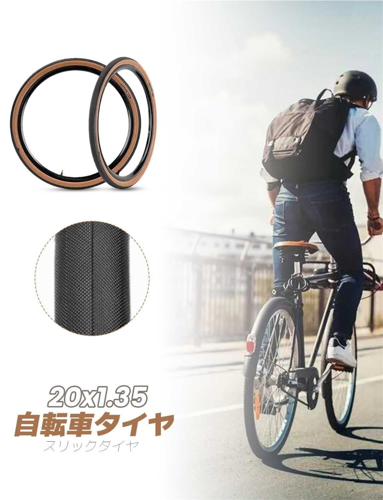 20x1.35 Opona Rowerowa Odporna na Przebicia, 60 TPI, 40-65 PSI, Niski Opór Toczny, Idealna do Jazdy Miejskiej
