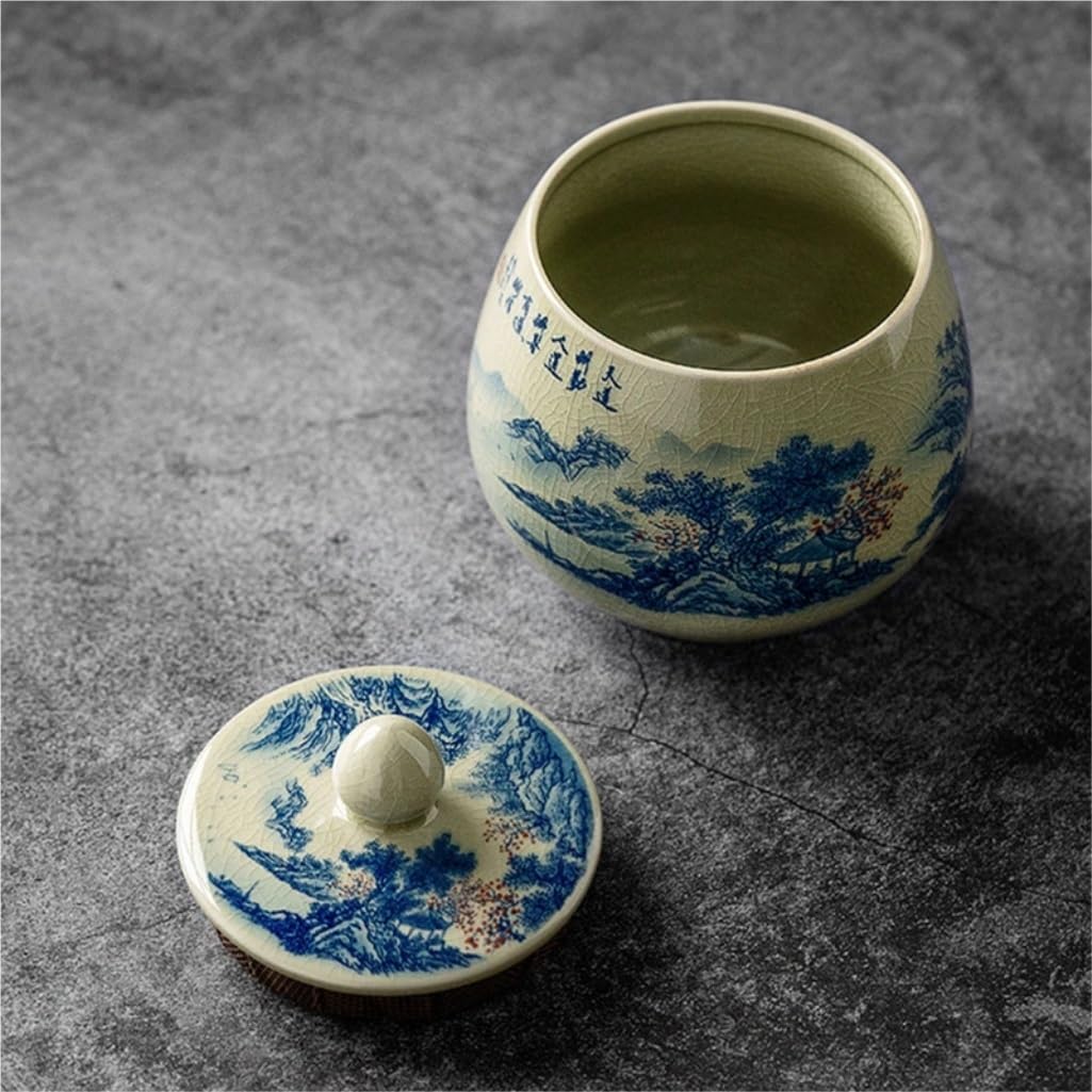 XYNSNDB Zuckerdose, Keramik, handbemalte Tee-Vorratsdose, Tee-Set, Teebehälter, Glas ist geeignet für Kaffee, Tee, Zucker, Salz usw. Teedose