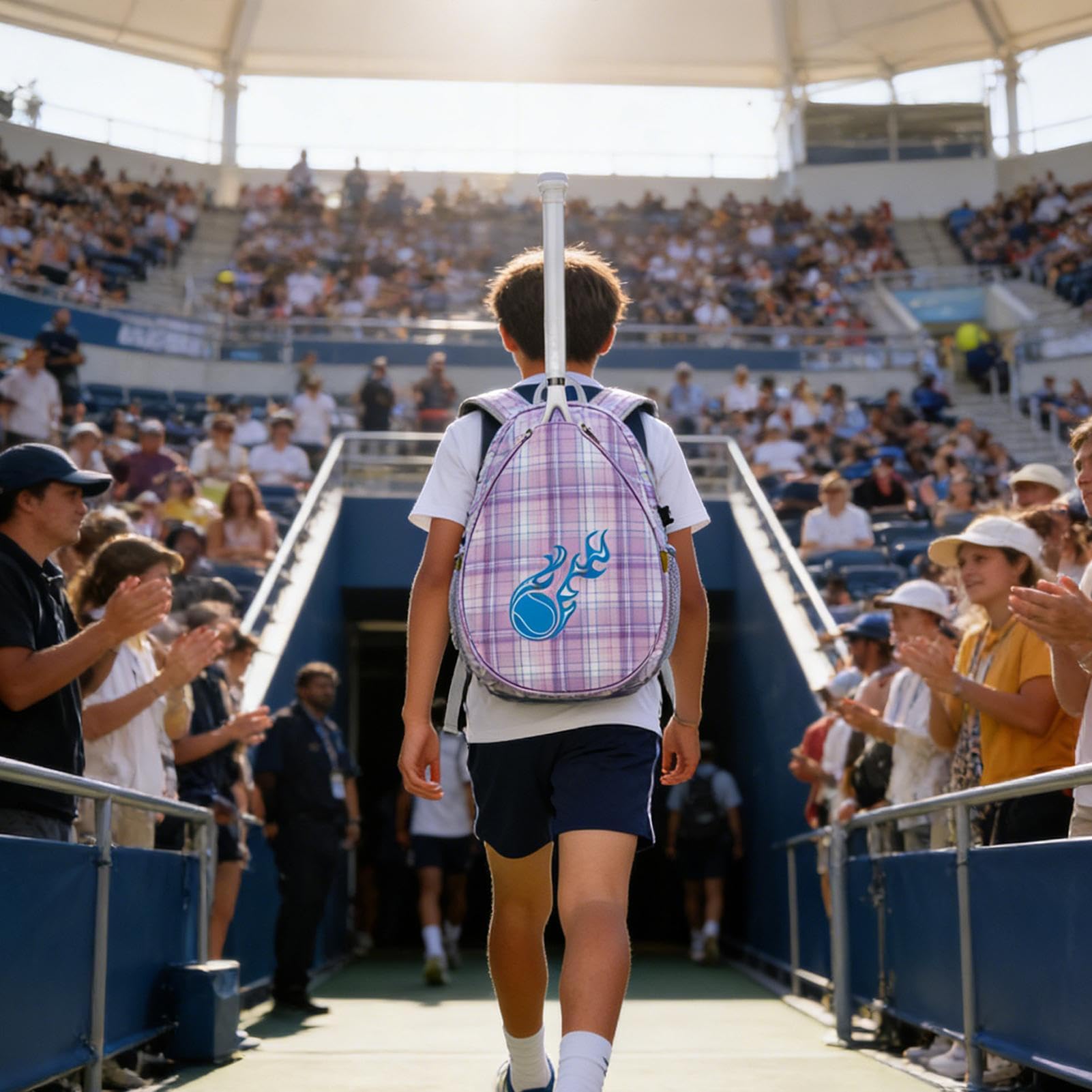 Generisch Borsa da tennis per bambini, zaino per racchette da pickleball, borsa organizer sportiva, per ragazze, giovani, principianti, atleti, lezioni, tornei, campi estivi, scuola, viaggi