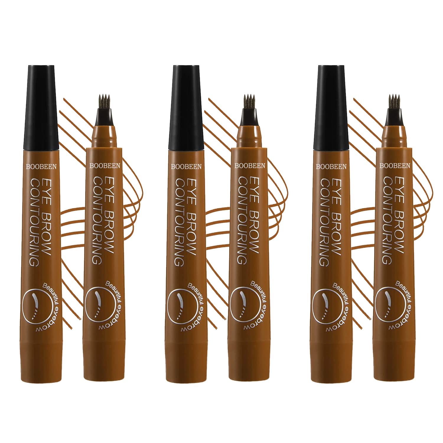 AUTOYSUR4 Point Eyebrow Pencil, Waterproof Tint Microblading Pen Makeup Creates Natural Looking Brows and Stays on 24H,Light Brown