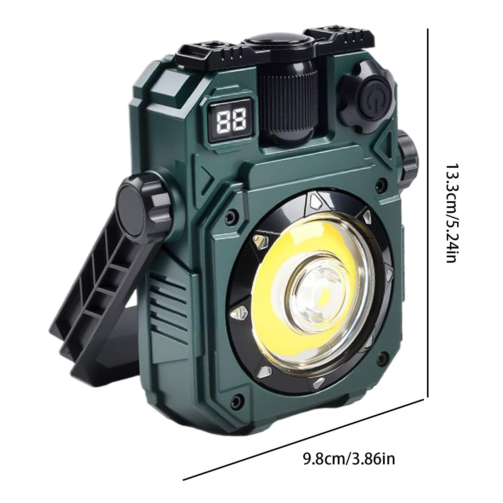 Générique Lampe Magnétique de Travail - Torche À LED Portable Solaire Pour Travail,Torche Puissante 5 Modes Portable Solaire pour Camping Réparation Voiture Atelier Chantier Maison