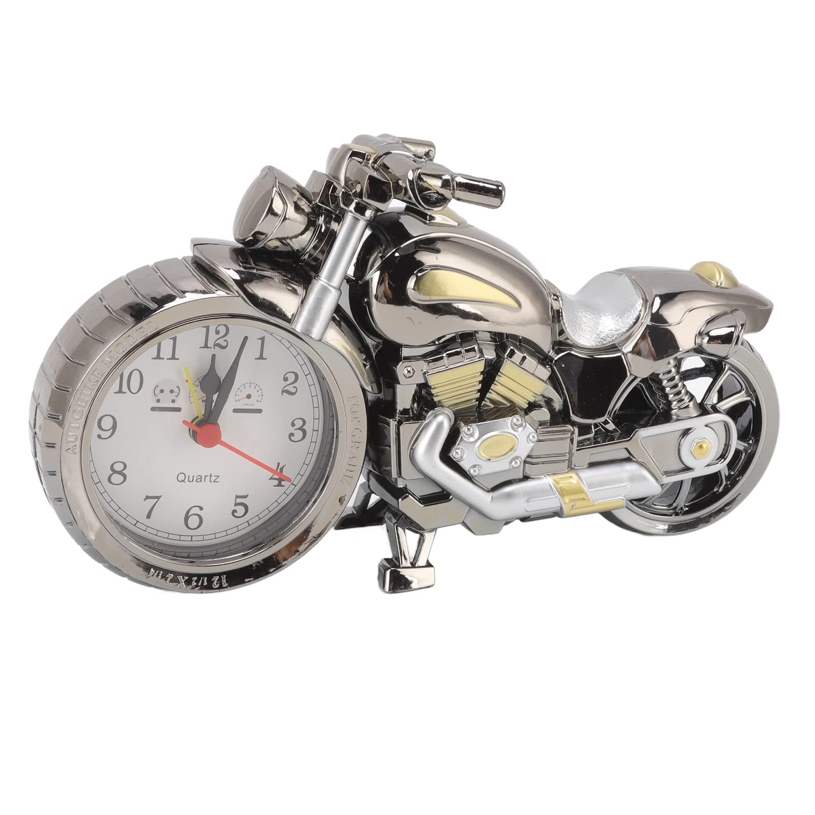 Budzik Motocyklowy w Stylu Retro, Symulacja Rocznika Model Motocykla Budzik, Motocykl Sportowy Wyjątkowy dla Miłośników Motoryzacji Dzieci Chłopcy Mężczyźni (168A Ciemne