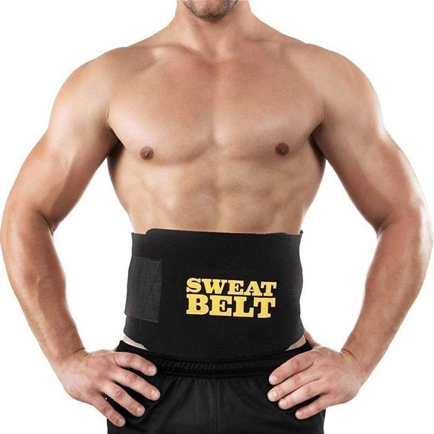 Tummy Shaper for Women & Men Sweat Slim Belt Tummy Belt Shapewear for Belly. Body Shaper Belt for Stomach Fitness Belt for Exercise & Workout- Large-Extra Large Black-image-49
