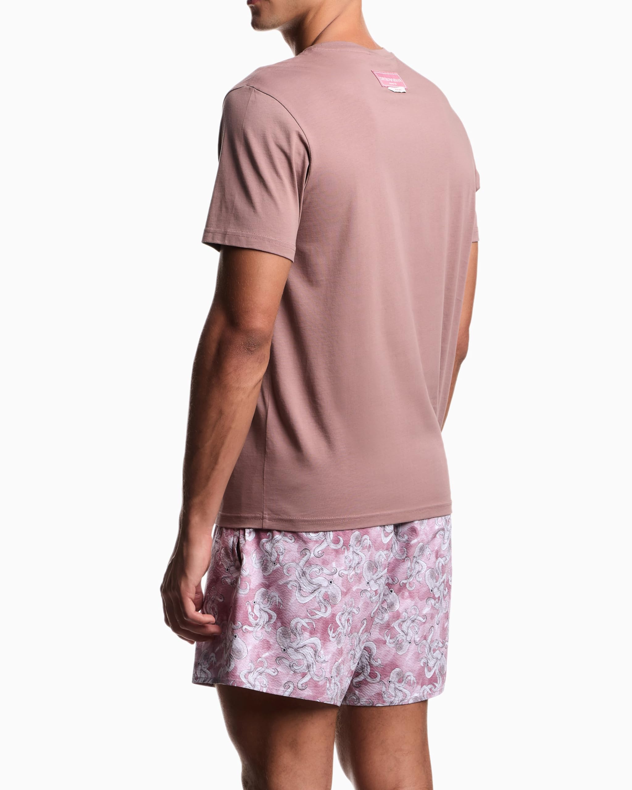 Herren T-Shirt mit Rundhalsausschnitt mit Tiermotiv, Violett, Größe S – Ansicht 3
