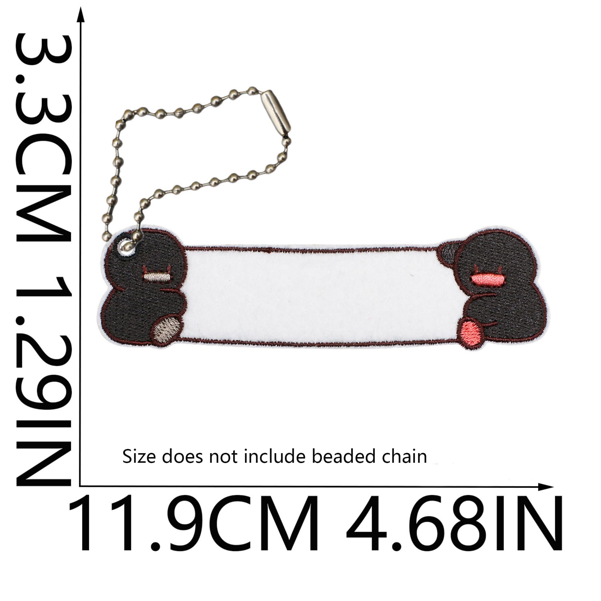 Naprasowanie w kształcie kciuka, naklejki z tkaniny DIY zawieszki bagażowe z łańcuszkiem kulkowym, filcowa podstawa w stylu INS zawieszki do torby, 9 cm x 10,2 cm