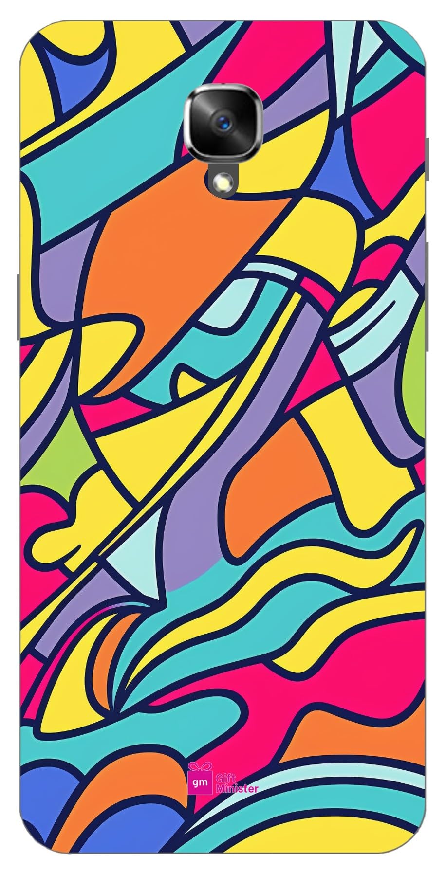 Gift Minister Soft Designer Mobile Case for One Plus 3 Back Cover Deep Pink - Magine Summer Season Transparent Shapes Bold Outlines Colors Juvenile Doodle Pattern Comfortable Grip 1Pcs 1701G