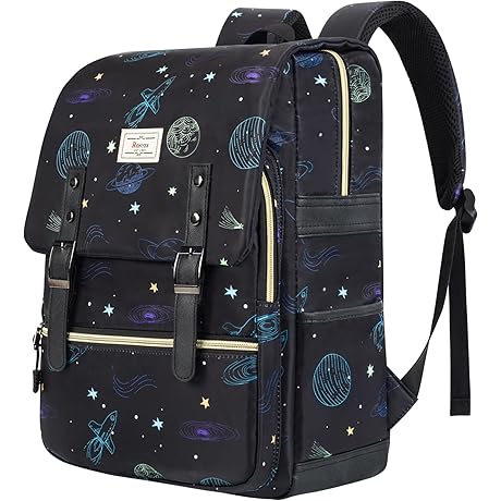 Vintage Backpack with Rocket Pattern: Style Meets Functionality