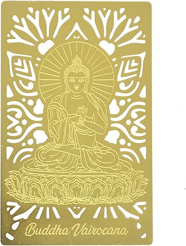 Feng Shui I Ching Safe Buda Estatua Vairocana Buda Tarjeta de Oro, Oro