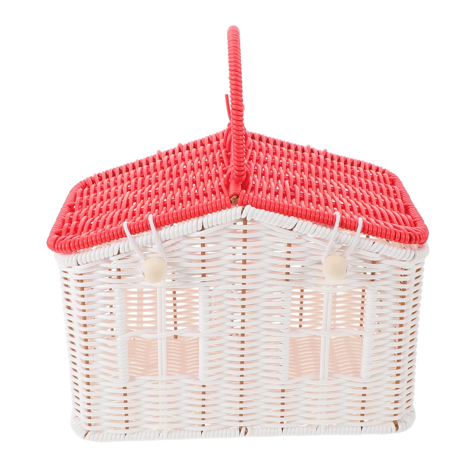 Yardenfun Cestino da Picnic in Vimini Intrecciato con Manico, Grazioso Cestino Rustico Intrecciato per bomboniere di Nozze, Accessori per riporre Gli Oggetti in Stile Country per Coppie, Bianco
