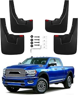 Mud Flaps Splash Guards Compatible with 2019-2024 Ram 1500,Front and Rear Mud Guards Fender Flares for Ram 1500 Accessories (with Fender Flares) 4 Piece Set Black Textured Finish