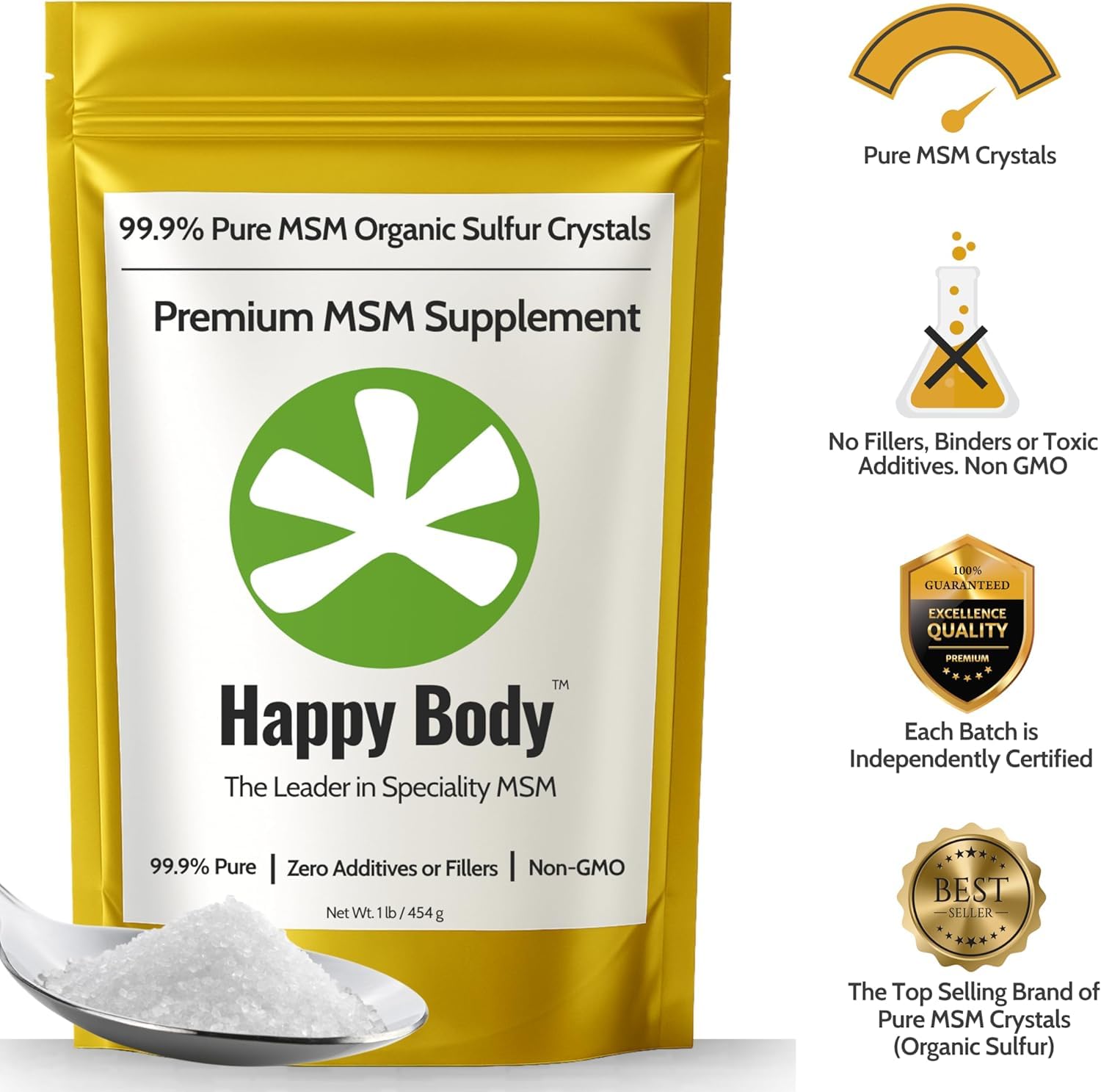 Organic Sulfur Crystals | Pure MSM | Joints, Hair, Skin | 1LB - 90 Servings — Amazon image 2