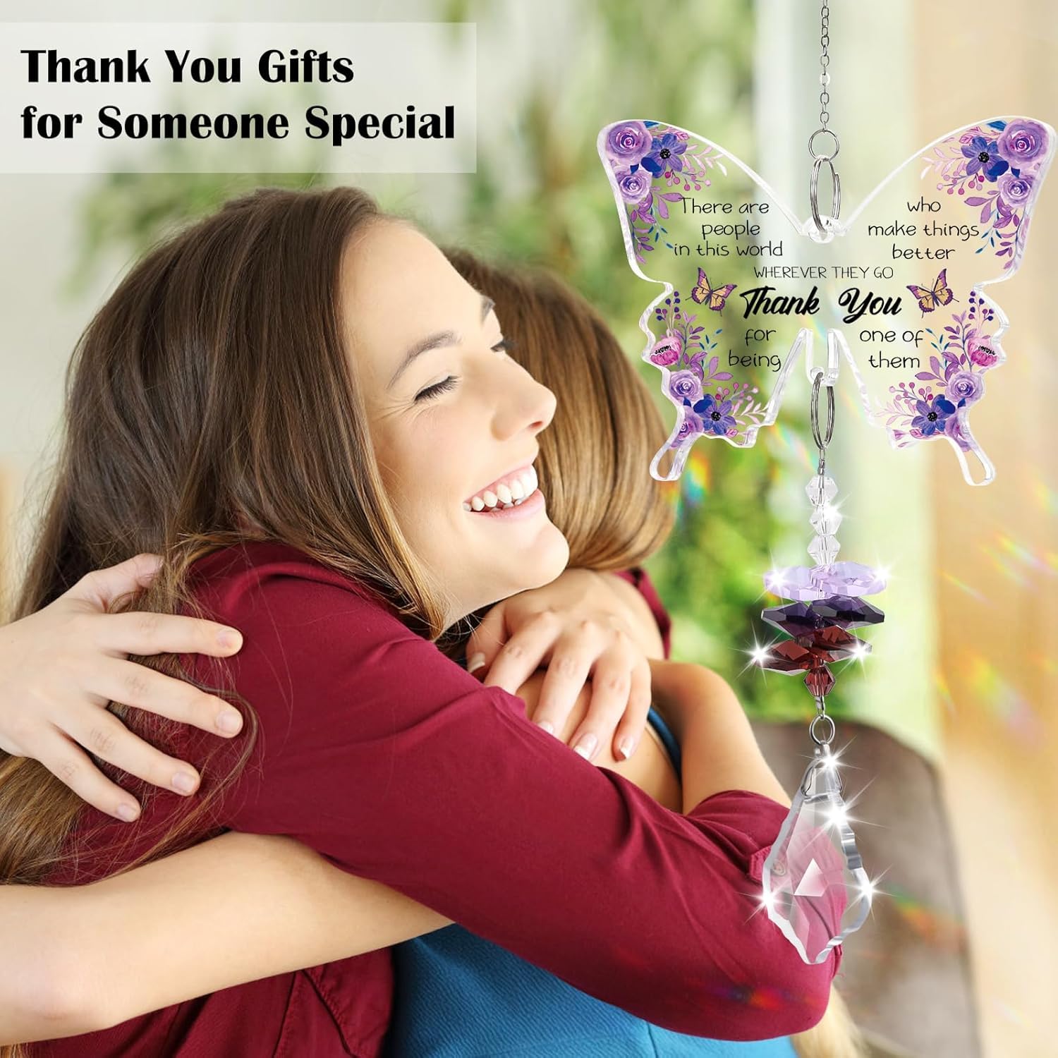 PRSTENLY Thank You Gift for Women Birthday Gifts for Women Butterfly Crystal Suncatcher Thank You Gifts for Colleague Friend Nurse Teacher Appreciation Gifts - Image 4