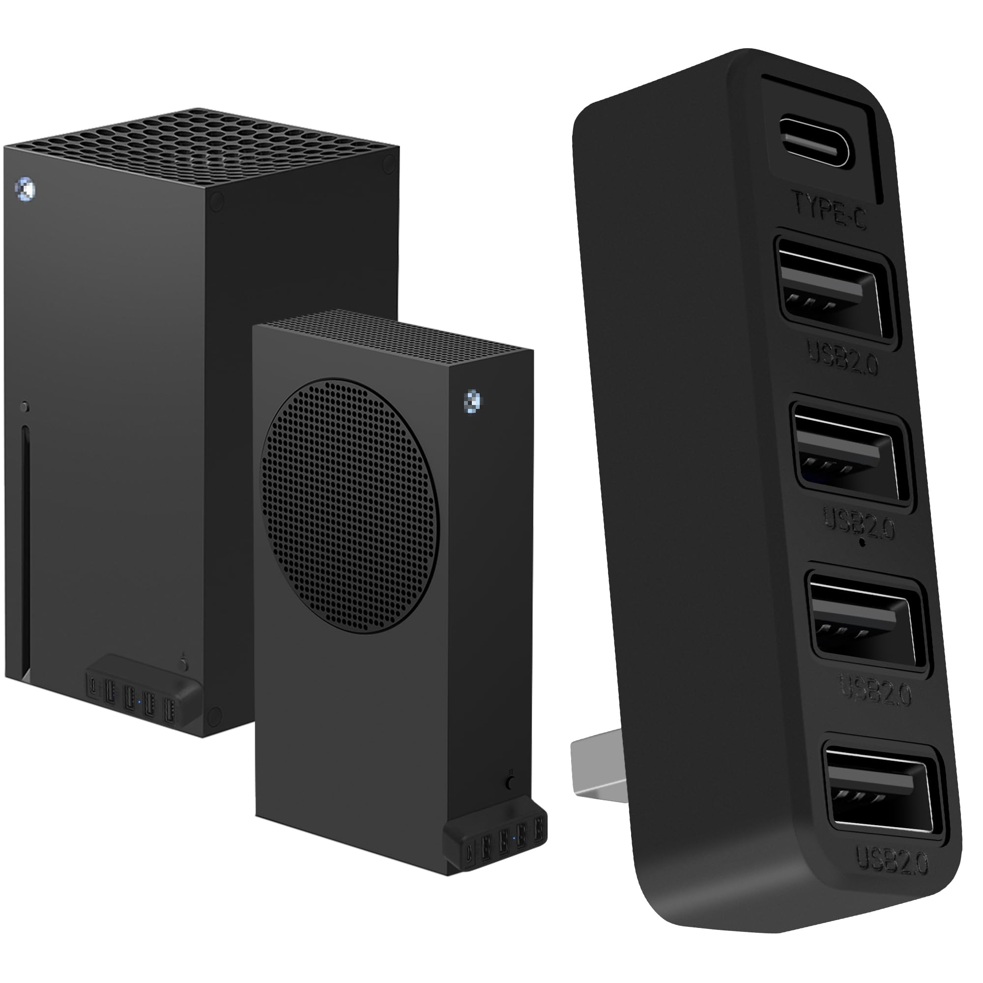 Joso 5 Ports USB Hub 2 0 for Xbox Series X S USB Splitter Expansion Adapter with Type-C