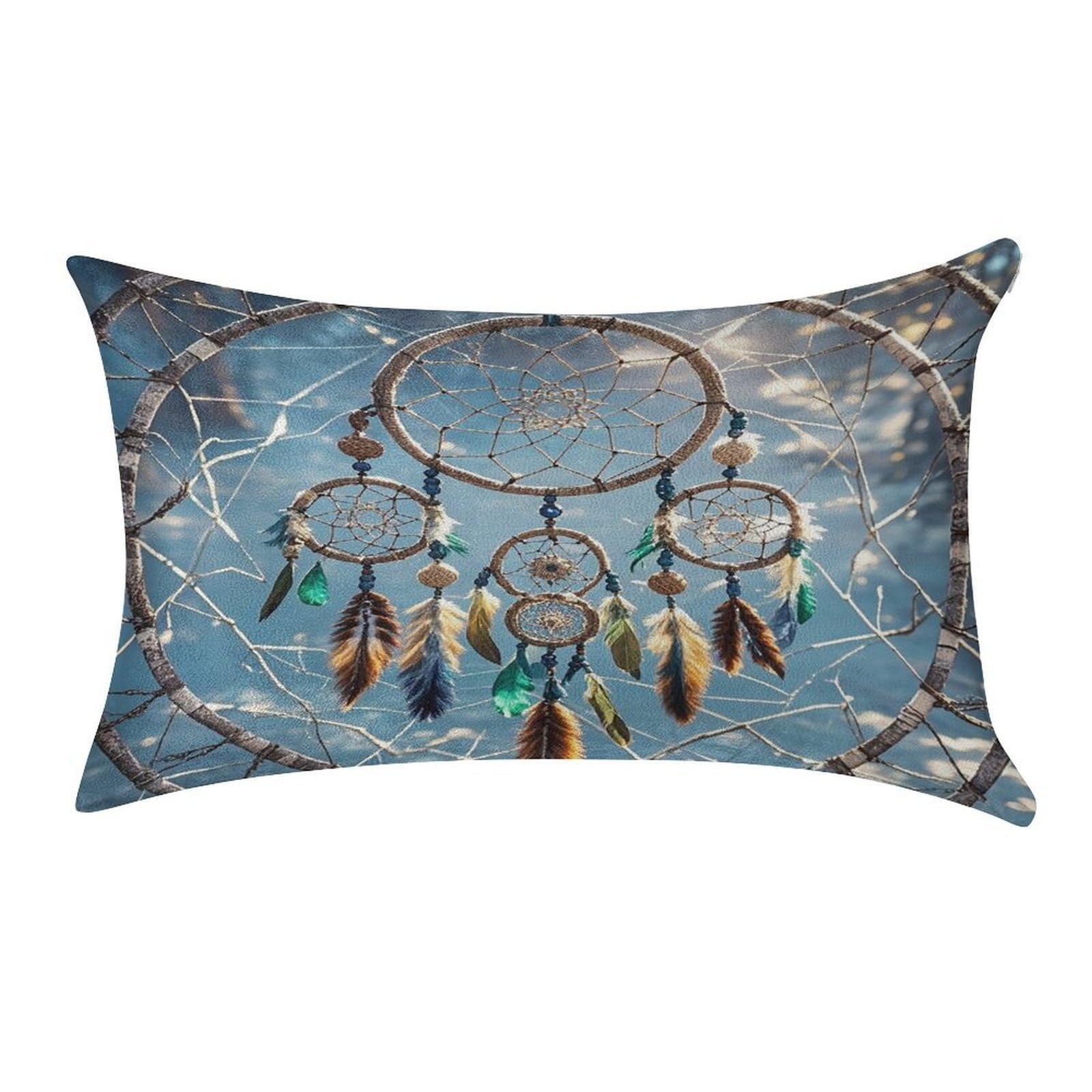 FekiLoot Dream Catcher Pillow Covers Luxury Velvet Oblong Pillowcases Rectangular Throw Pillows Case Decorative Velvet Cushion Covers Ultra Soft Lumbar Pillow Shells 12 X 20 in