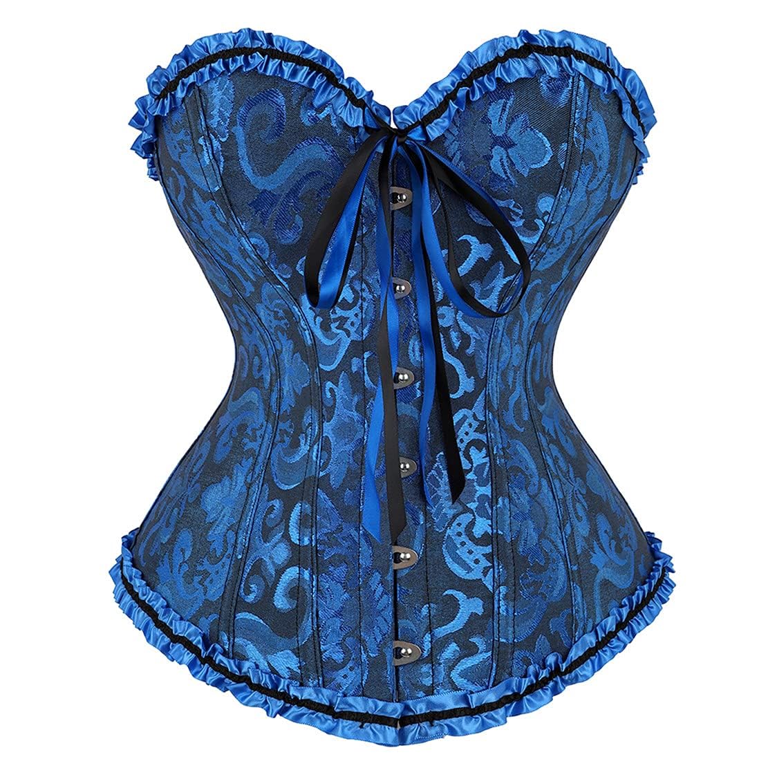 Bustier Corsé Top para Mujer - Corset Overbust Encaje Cintura Cincher Shapewear Lencería