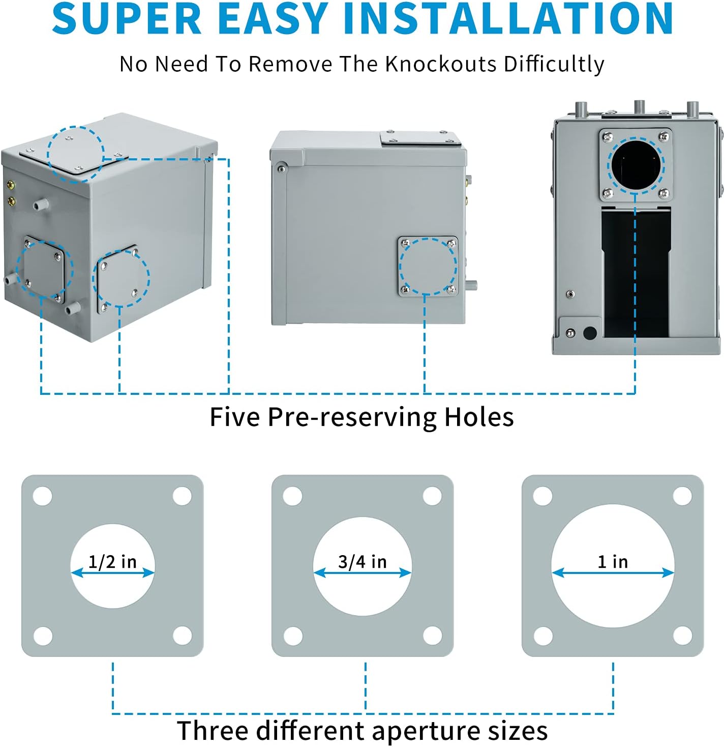 50 Amp RV Power Outlet Box, 125/250 Volt NEMA 14-50R RV Receptacle, Enclosed Weatherproof Lockable Outdoor Electrical Panel Outlet for RV Camper Travel Trailer Electric Car