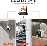 Vista 5 de Dzees 2K Security Cameras Wireless Outdoor, Battery Powered AI Motion Detection Spotlight Siren Alarm WiFi Surveillance Indoor Home Camera