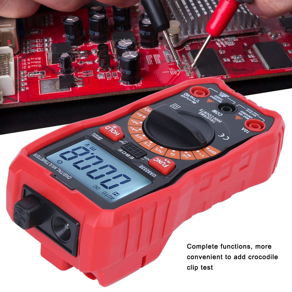 Chrees Multimetro Digitale Multimetro Elettrico Tester Industriale UA9233E Palmare 1999 Conteggio AC DC Tensione Corrente Resistenza Capacità con Test con Clip a Coccodrillo per I