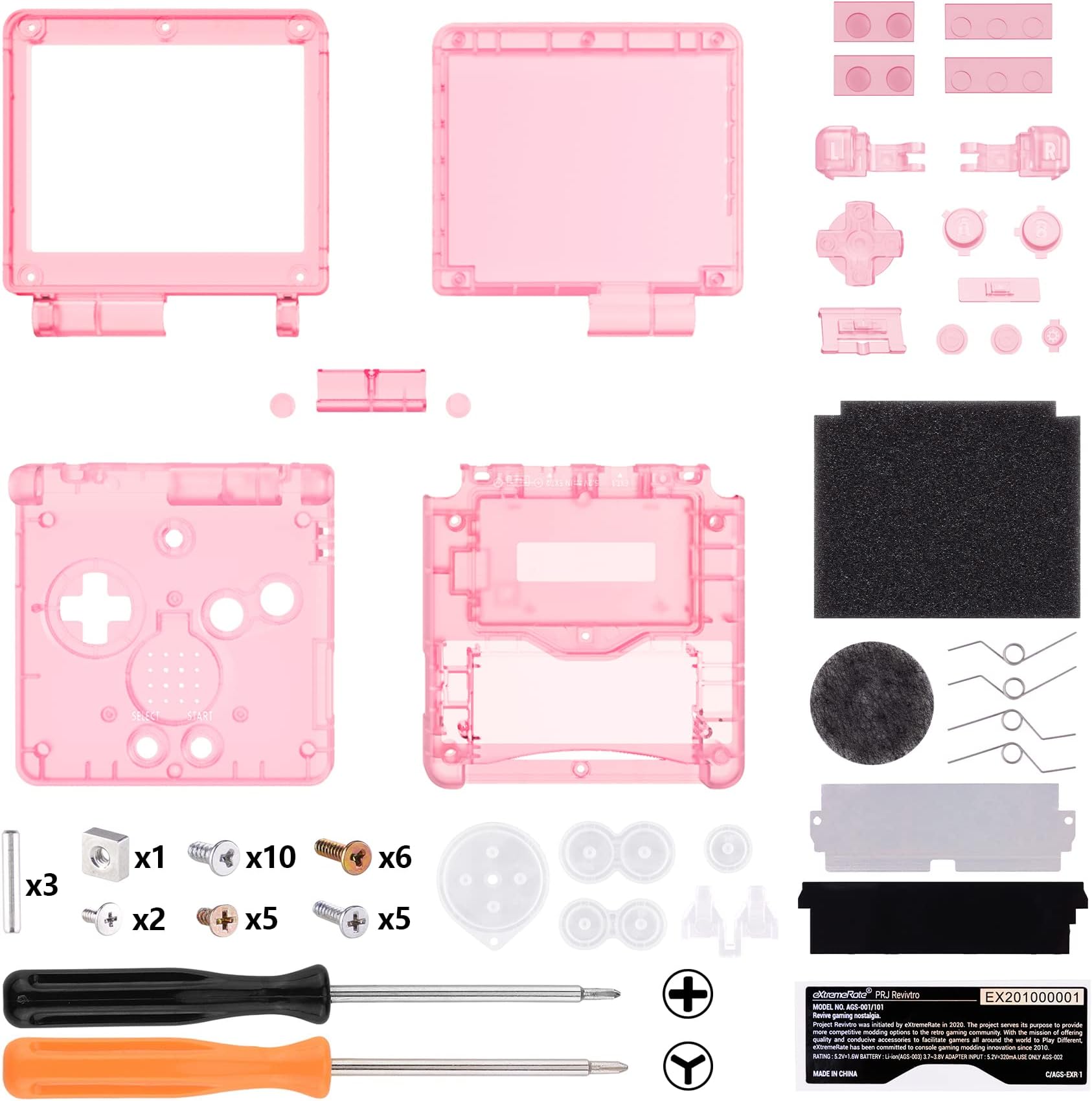 IPS Ready Upgraded eXtremeRate Cherry Pink Custom Replacement Housing Shell for Gameboy Advance SP GBA SP – Compatible with Both IPS & Standard LCD – Console & Screen NOT Included