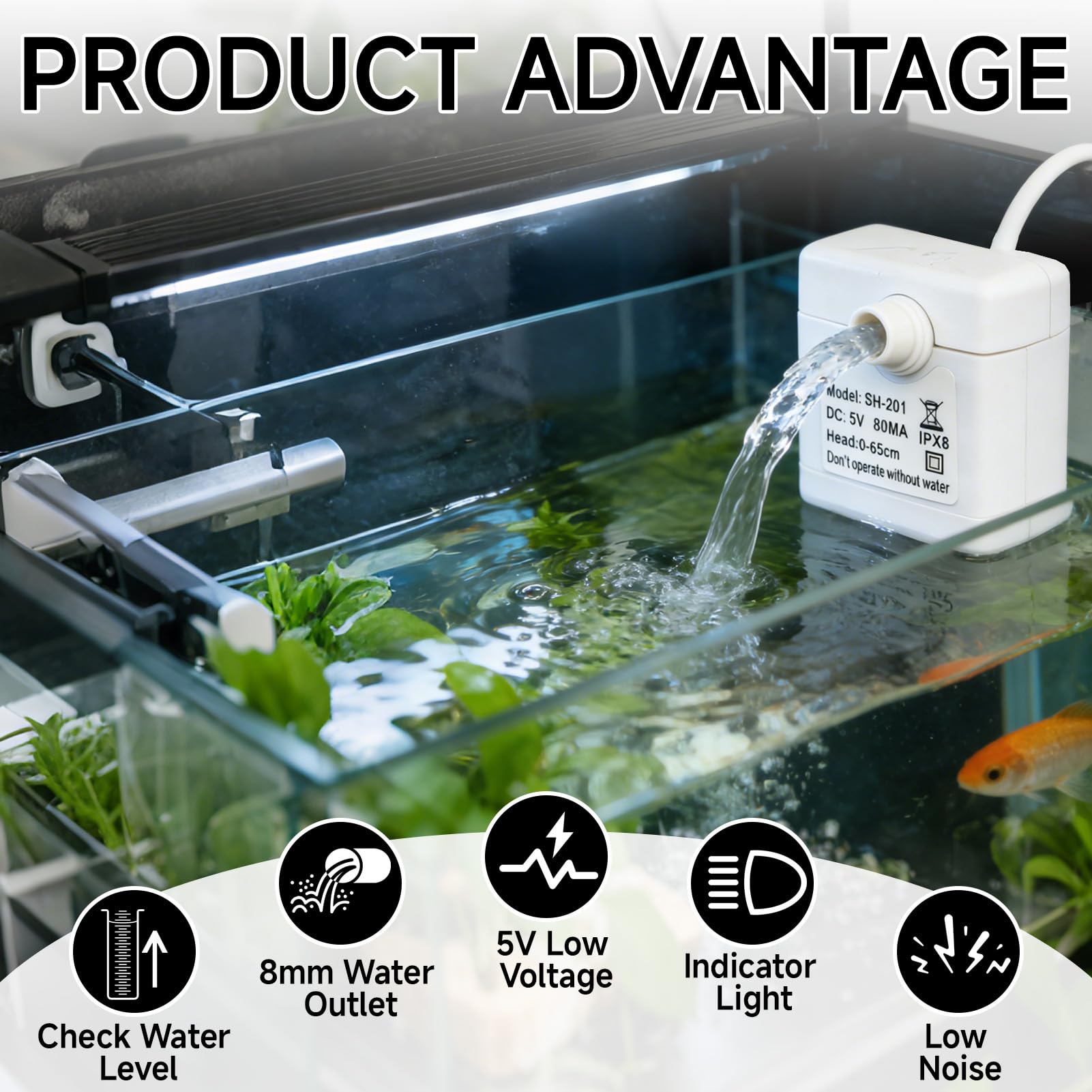 Pompe à Eau de Fontaine pour Chat, Silencieuse Fontaine à Eau pour Chat, 5 V Animal de Compagnie Remplacement, Pompe Universelle Compatible Fontaine à Eau pour Animaux de Compagnie,Débit Réglable