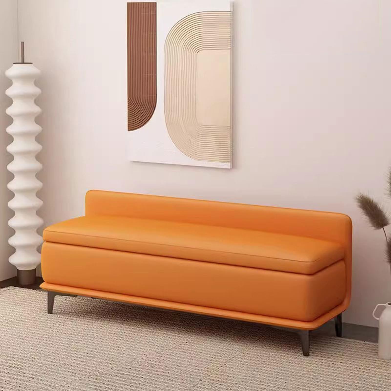 Elegante banco con asiento acolchado y diseño versátil para el hogar