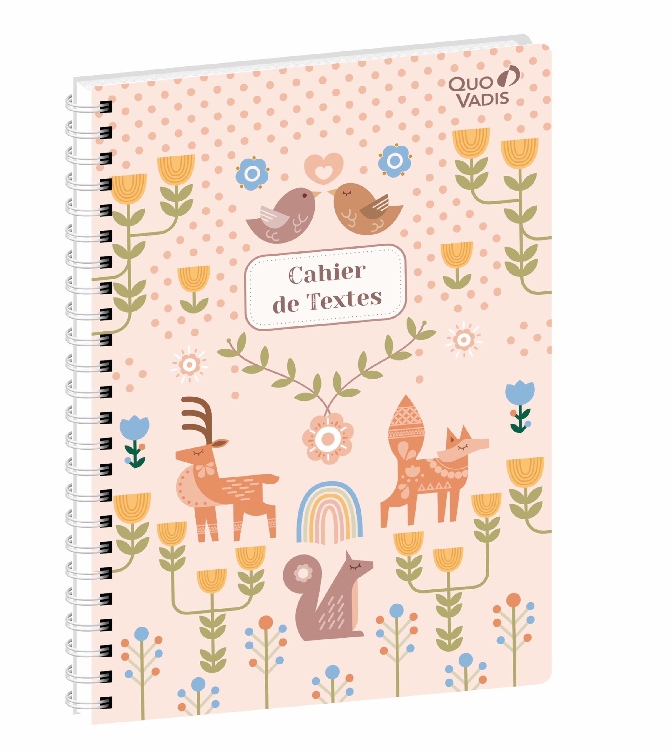 Quo Vadis - Spiral-Bound Notebook - French - Animascot - Multi-Coloured - Daily - 15 x 21 cm - Clairefontaine White Paper - Made in France