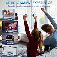 Vista 6 de 2025New Wireless Retro Game Console,40000+Games and 23 EmulatorsPlug and Play 4K HD HDMI TV Game Stickwith Dual 2.4G Wireless Controllers(128G) White